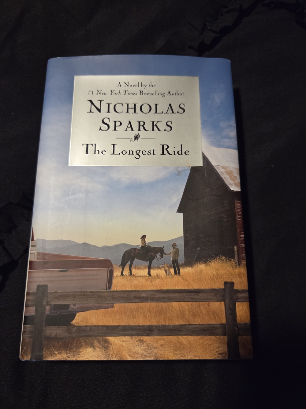 Nicholas Sparks "The Longest Ride" Hardcover Book - Blue/Tan Cover Autographed